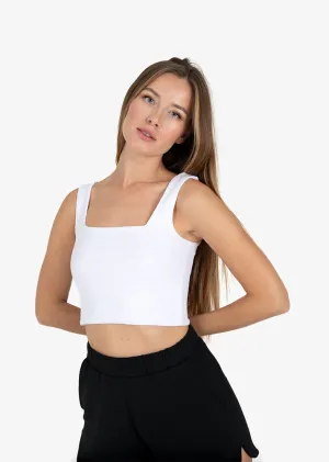 Elevate Ribbed Square Tank White