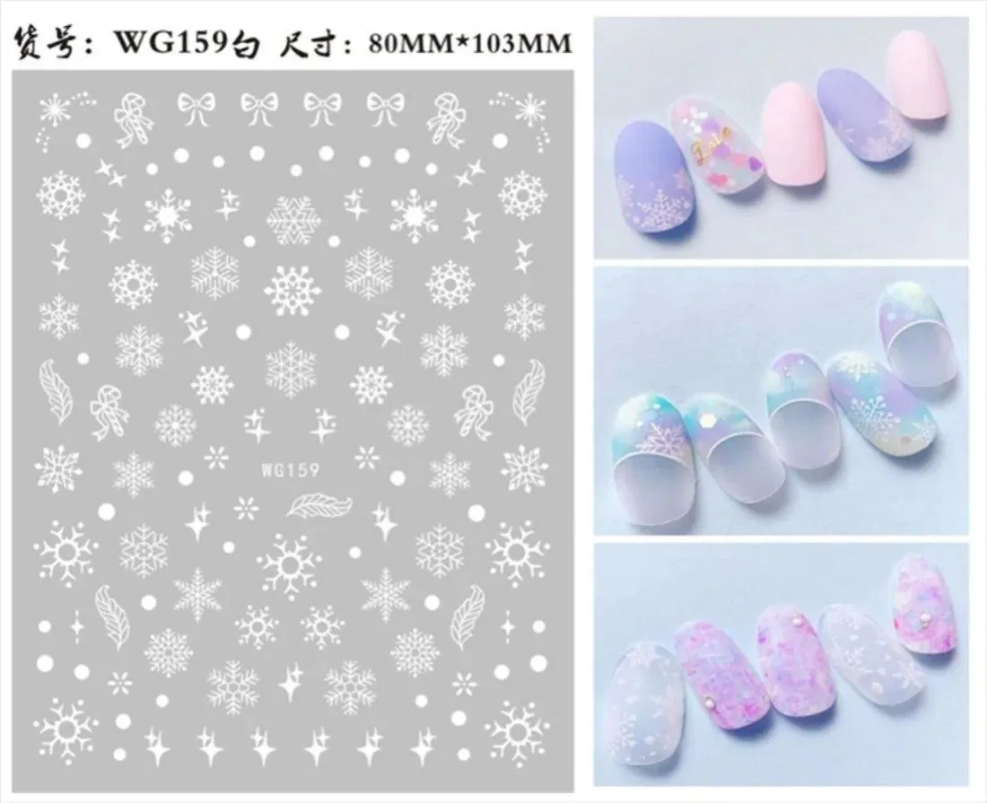 Festive Santa & Snowman Nail Art Stickers for Merry Christmas Manicures