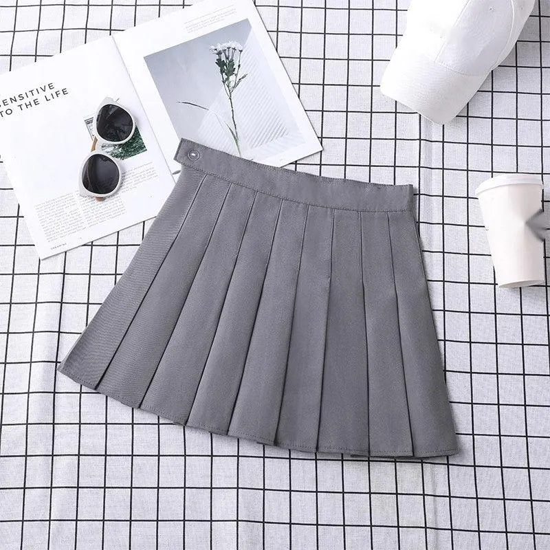 Flat Color Pleated Skirt Collection