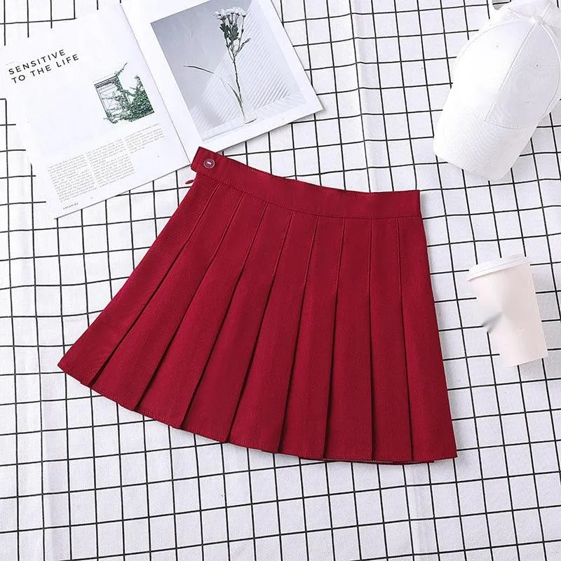 Flat Color Pleated Skirt Collection