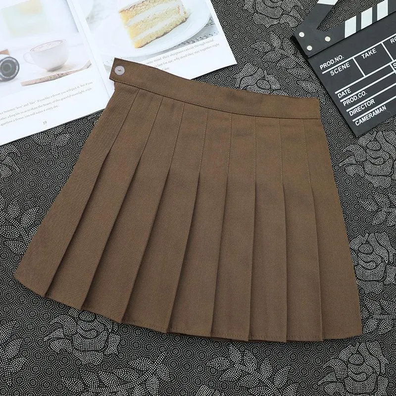 Flat Color Pleated Skirt Collection