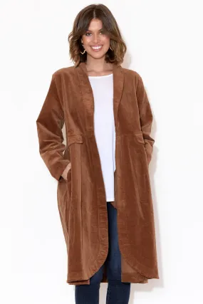 Genevieve Brown Velvet Coat