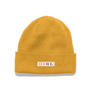 Girl Letterpress Beanie Gold