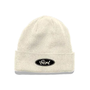 Girl Oval Script Beanie Bone