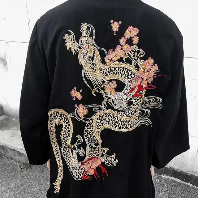 Gold Dragon Kimono Cardigan