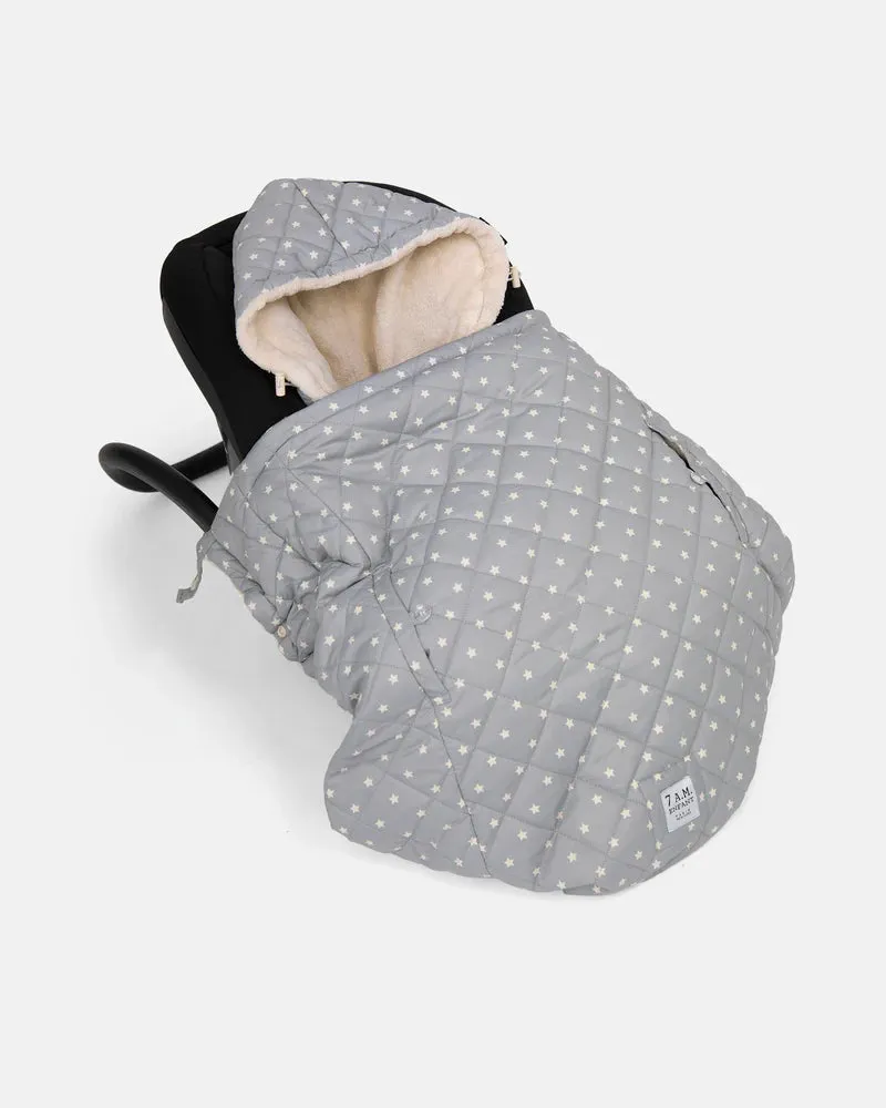 >7 A.M. Enfant K-Poncho - Print Grey Stars - 0-3T