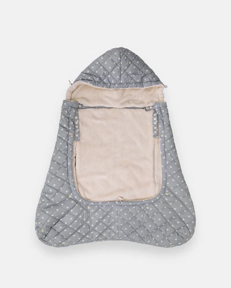 >7 A.M. Enfant K-Poncho - Print Grey Stars - 0-3T