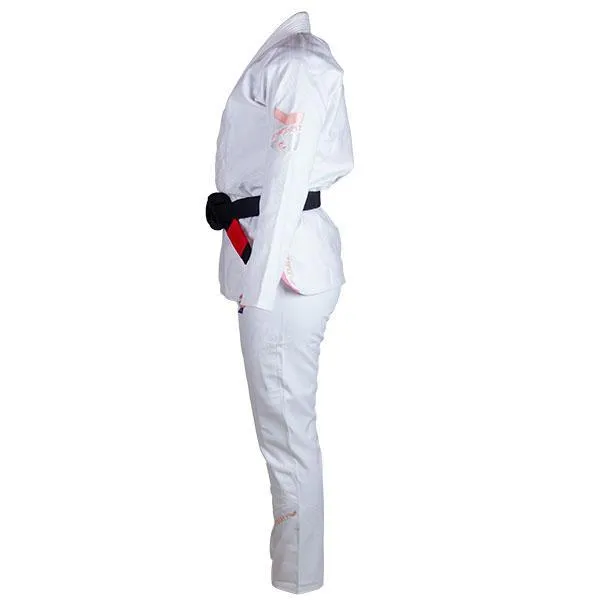 Hyperfly "Premium 3.0" Women's BJJ Gi - White w/ Rose Quartz