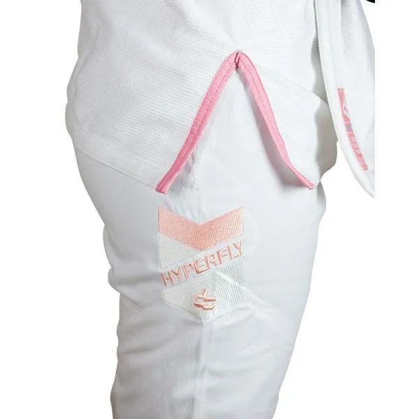 Hyperfly "Premium 3.0" Women's BJJ Gi - White w/ Rose Quartz