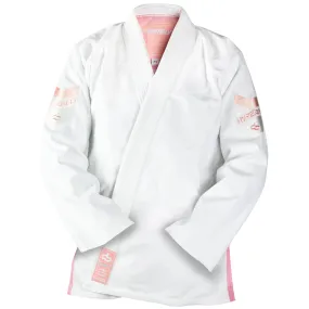 Hyperfly "Premium 3.0" Women's BJJ Gi - White w/ Rose Quartz