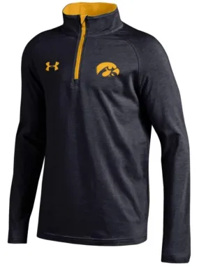 Iowa Hawkeyes Under Armour YOUTH Black Lightweight Loose 1/4 Zip Pullover