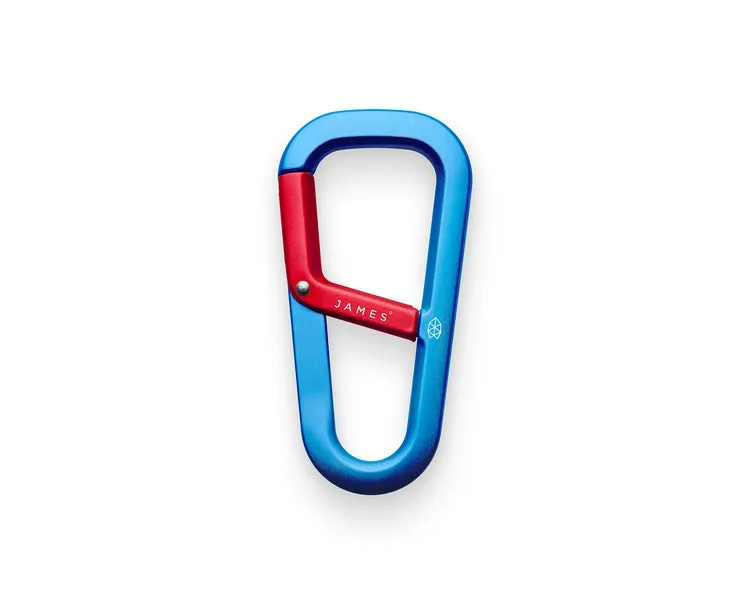 James The Hardin Aluminum EDC Carabiner - Cerulean   Red