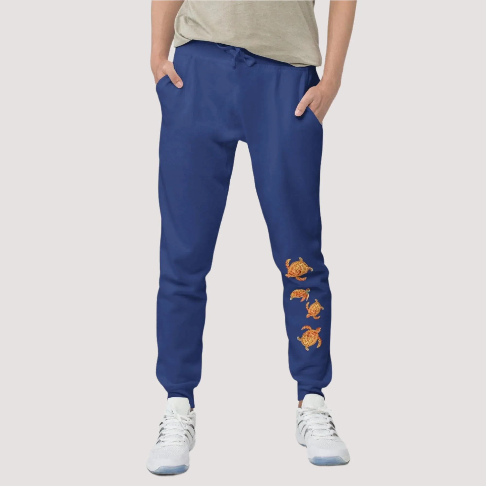 Joggers front sea turtles design on lower leg