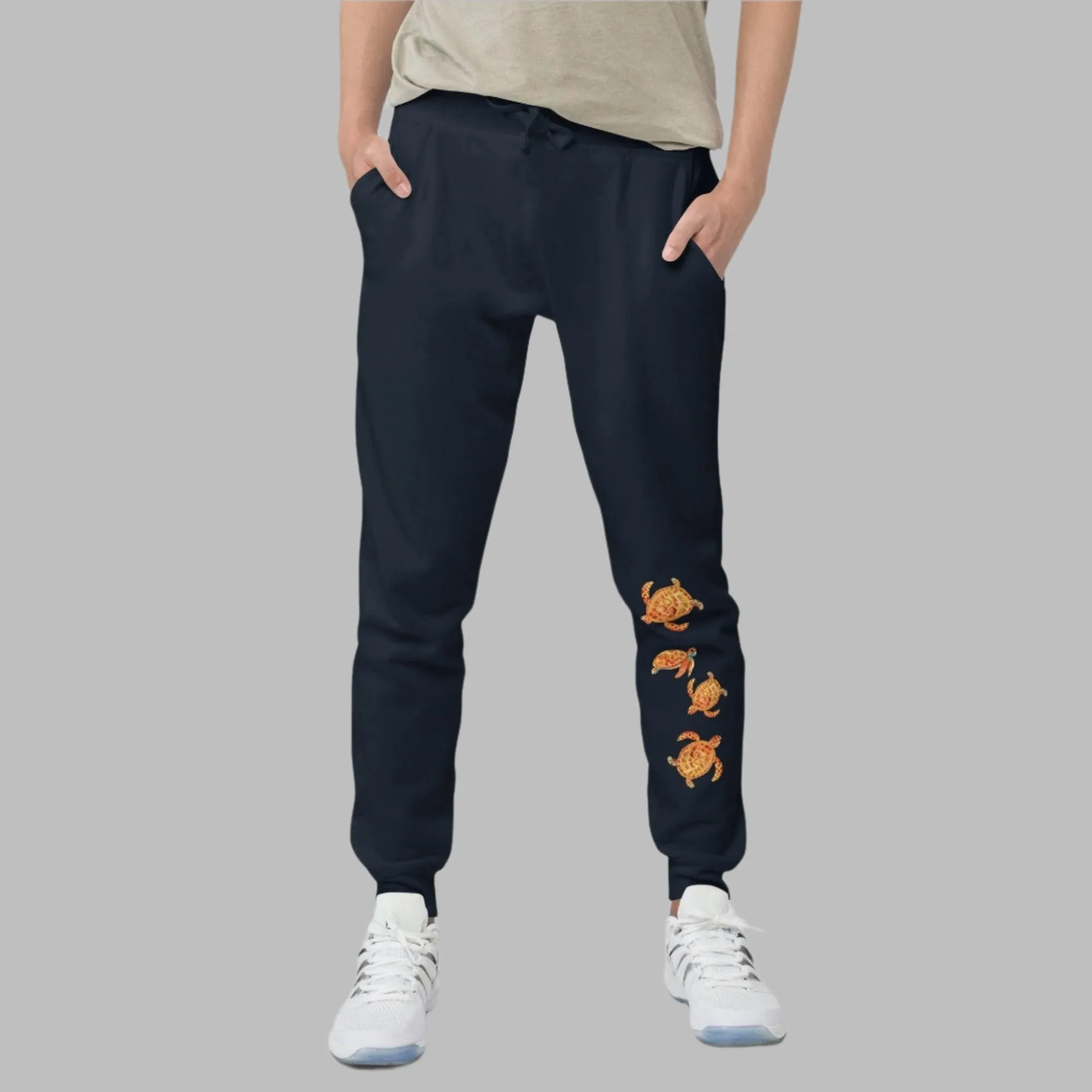 Joggers front sea turtles design on lower leg