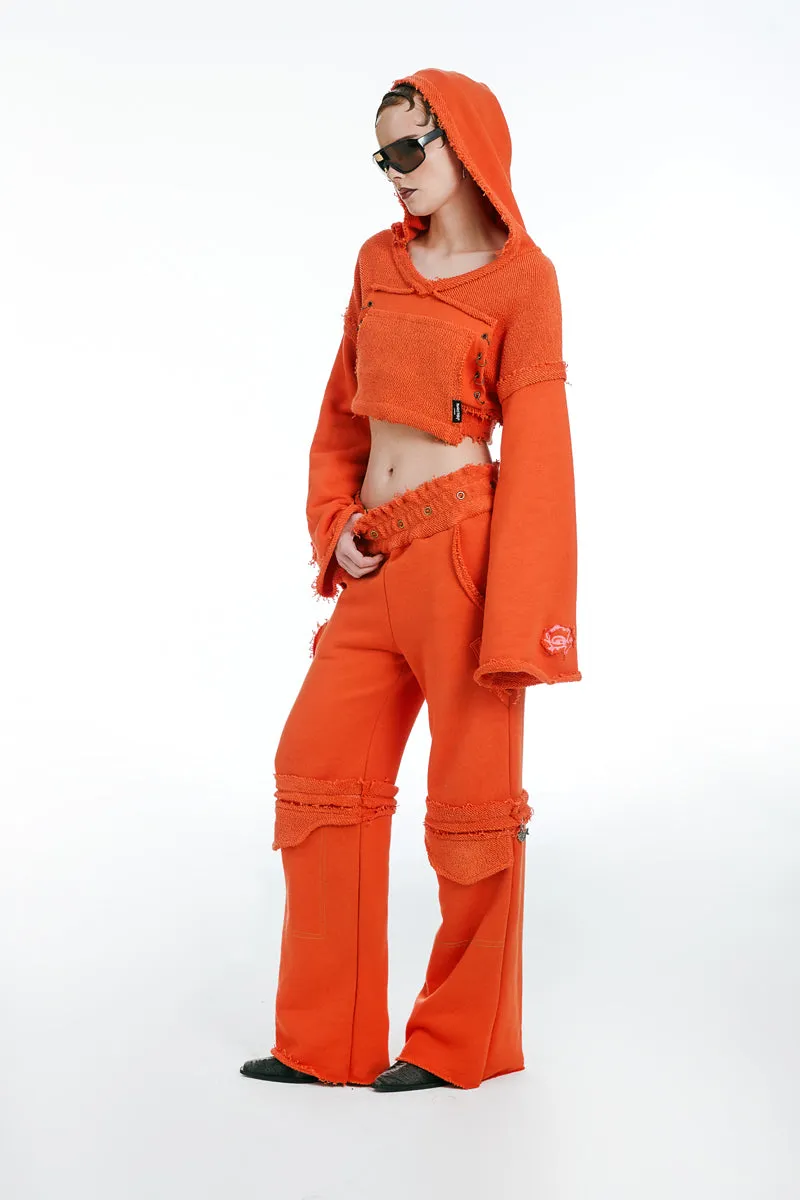 Joggers With Zipper Orange