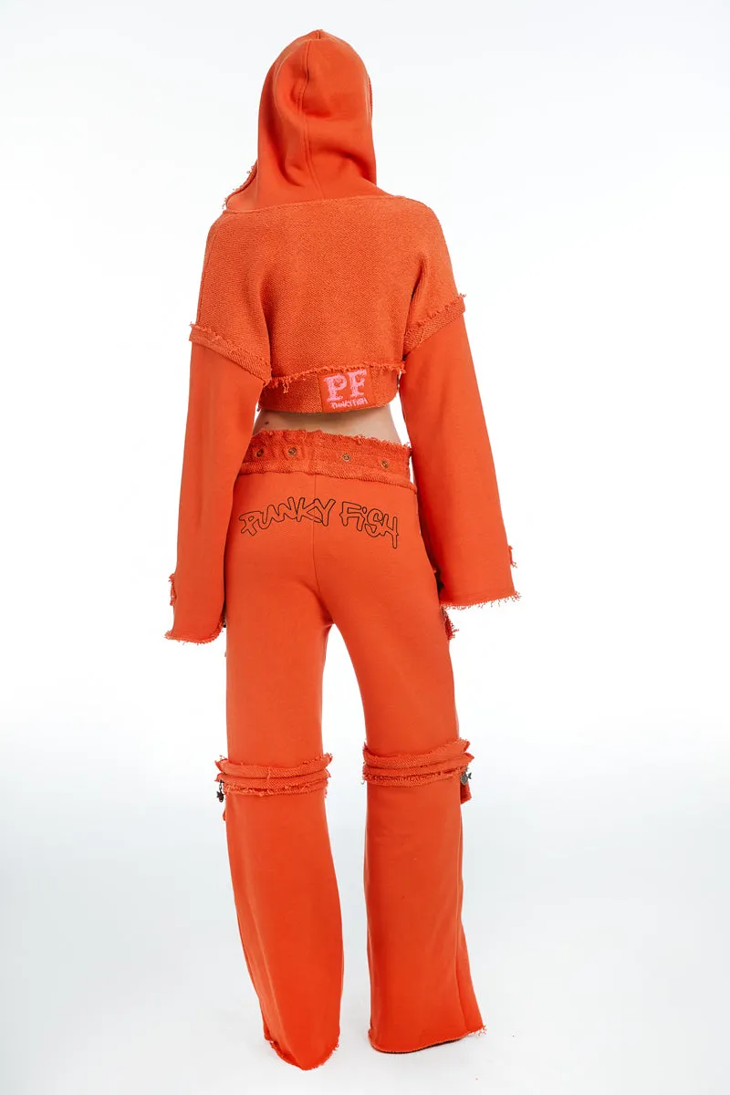 Joggers With Zipper Orange