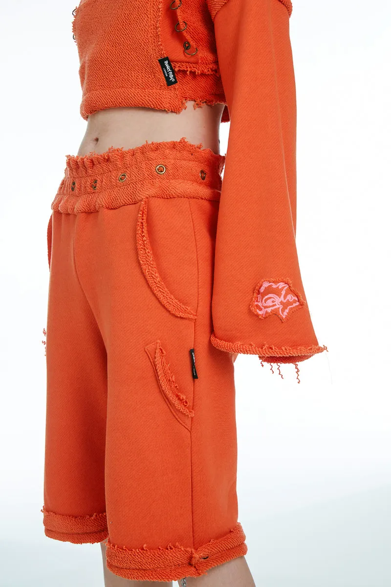 Joggers With Zipper Orange