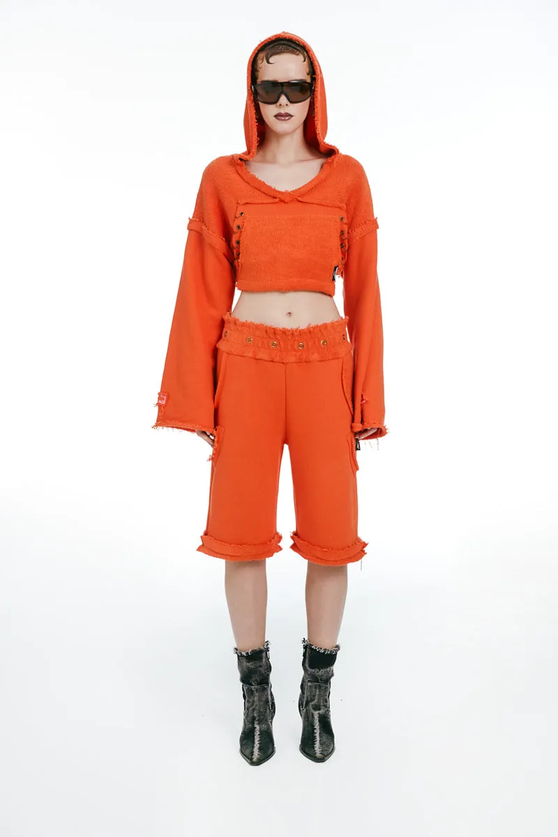 Joggers With Zipper Orange