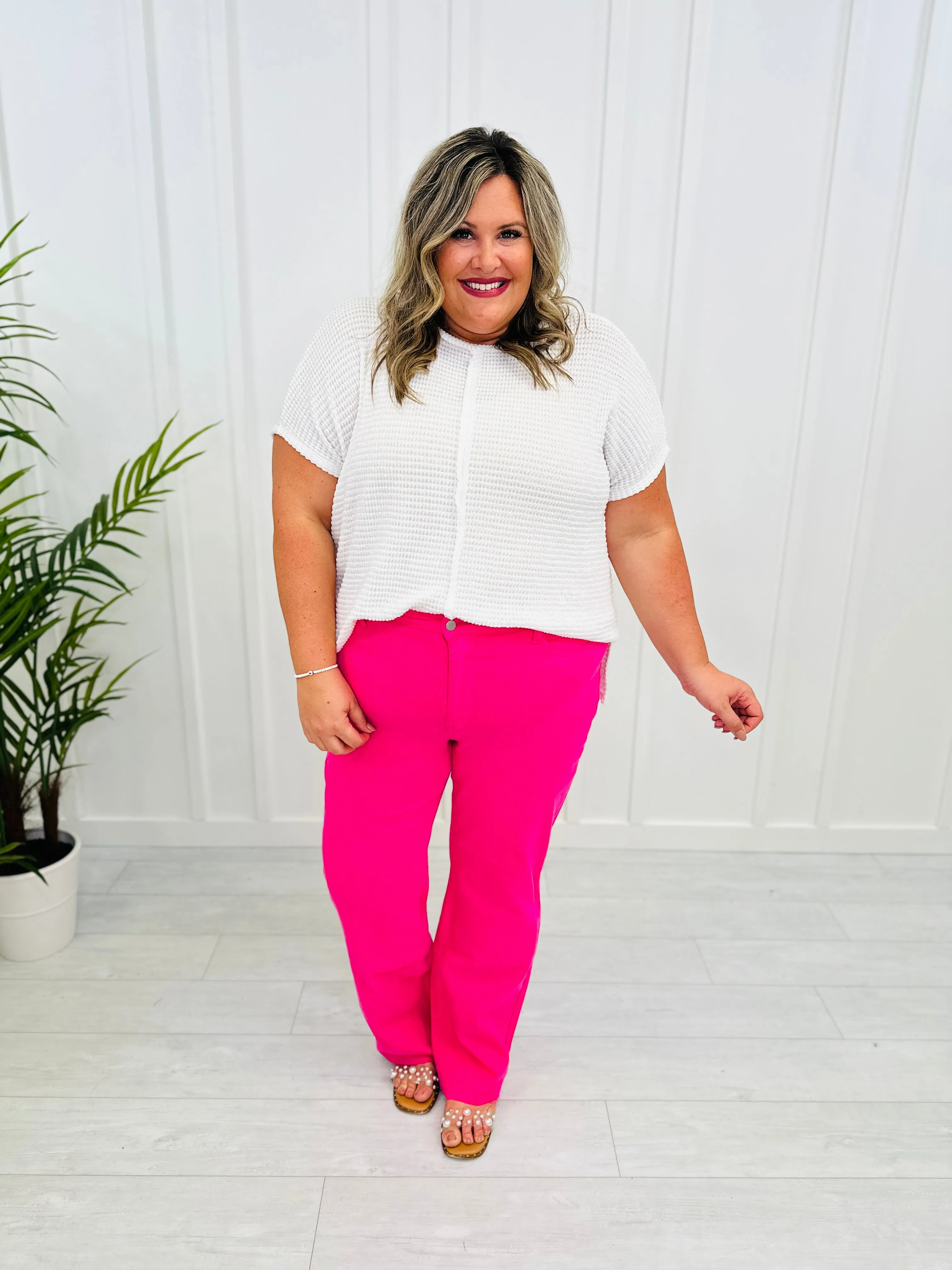 Judy Blue Passionate About Pink Straight Leg Jeans in Reg/Curvy