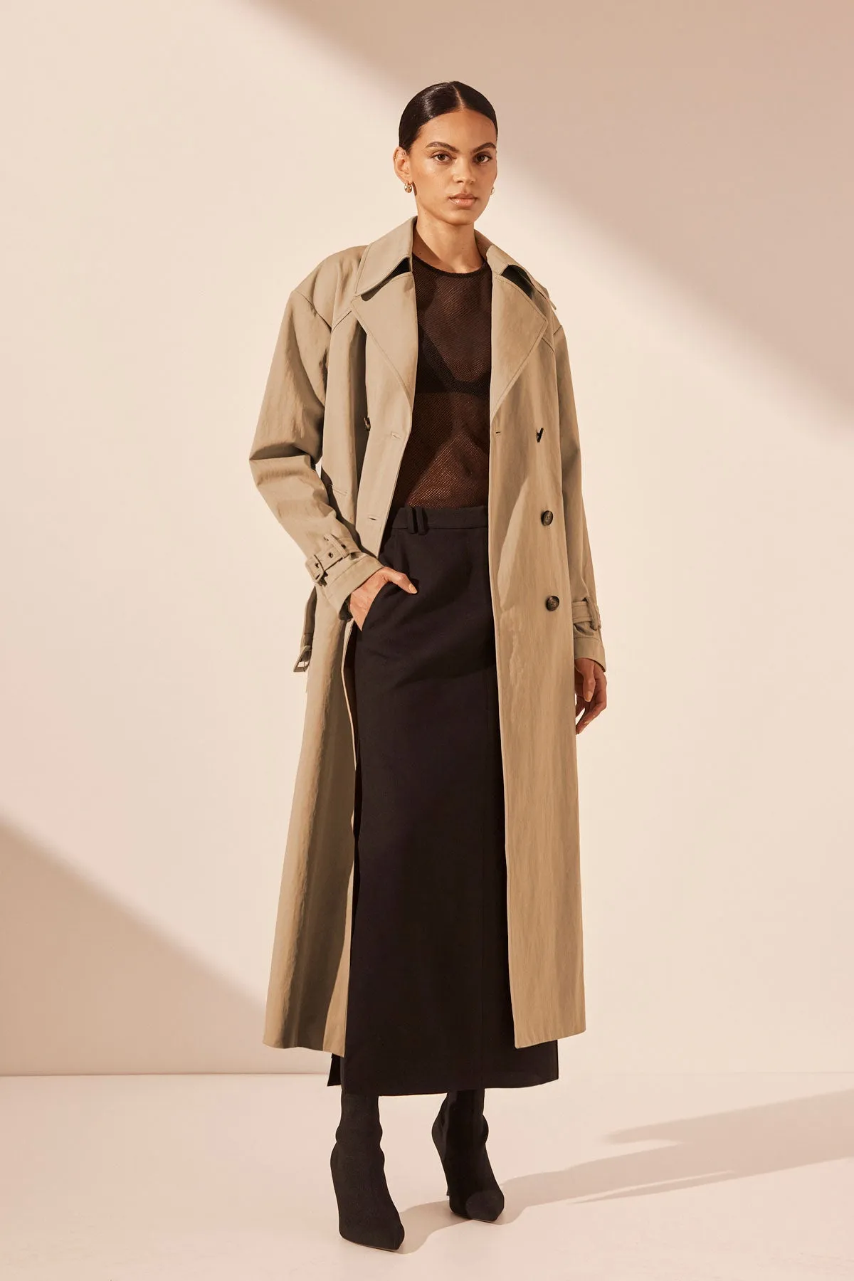 KAI TRENCH COAT - KHAKI BEIGE