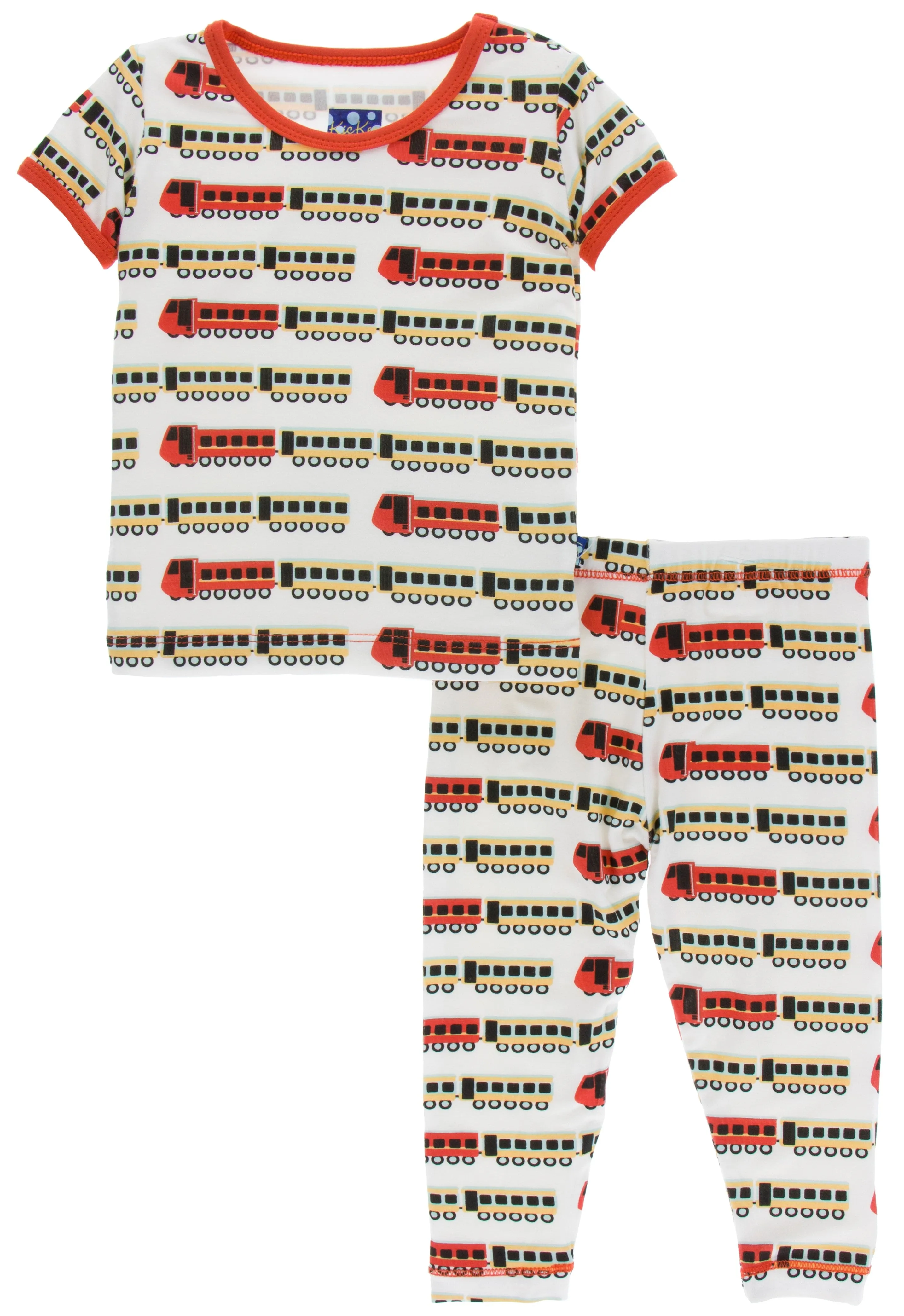 KicKee Pants Natural Indian Train S/S Pajama Set with Pants