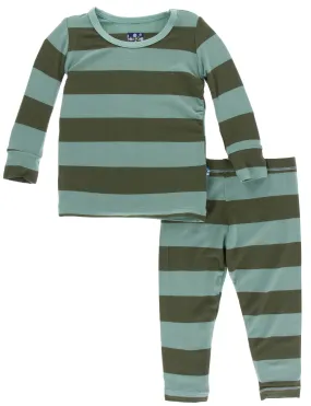 KicKee Pants Paleontology Fauna Stripe L/S Pajama Set with Pants