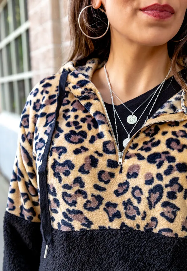 Leopard Fleece Hoodie | S-XL