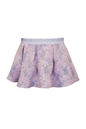 Little Girls Lace Bonded Pleated Mini Skirt