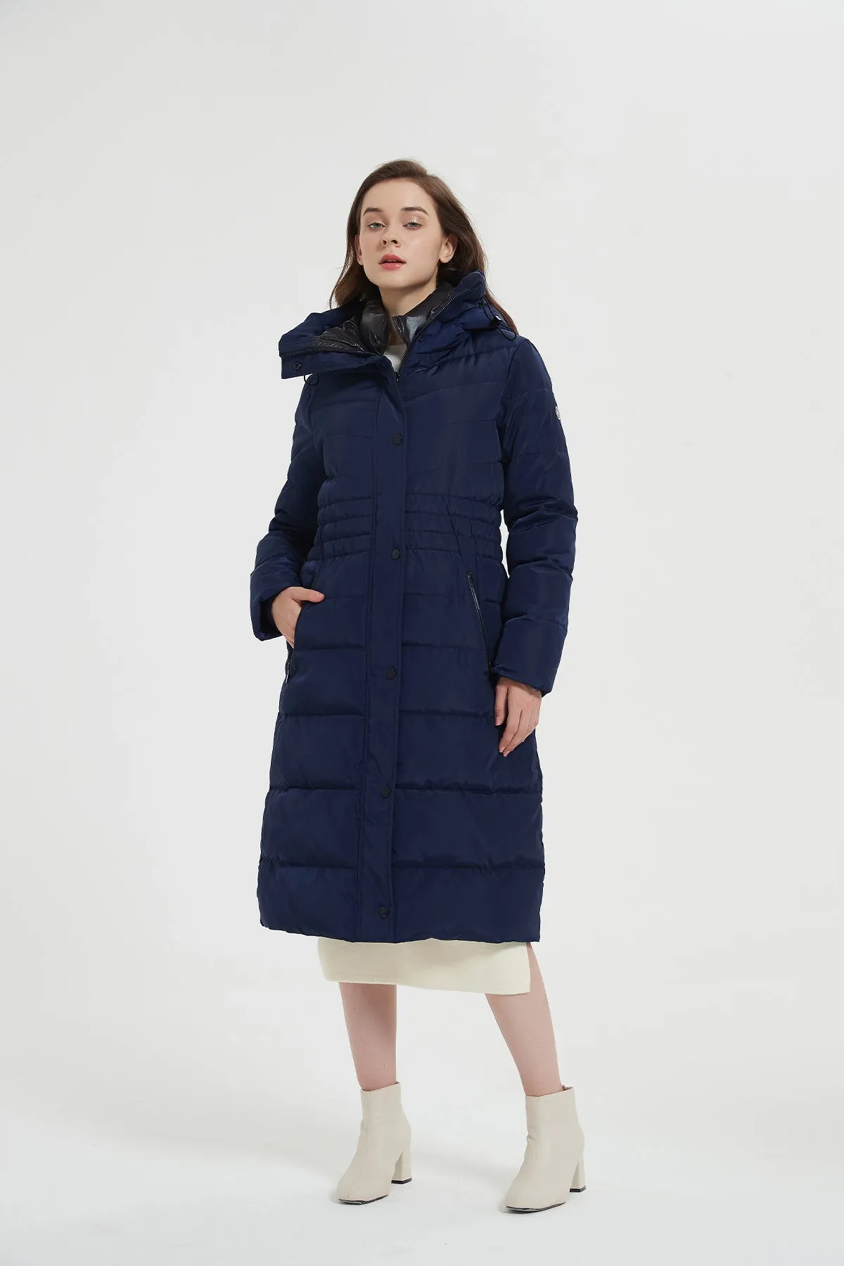 Long Puffer Coat with drop hood