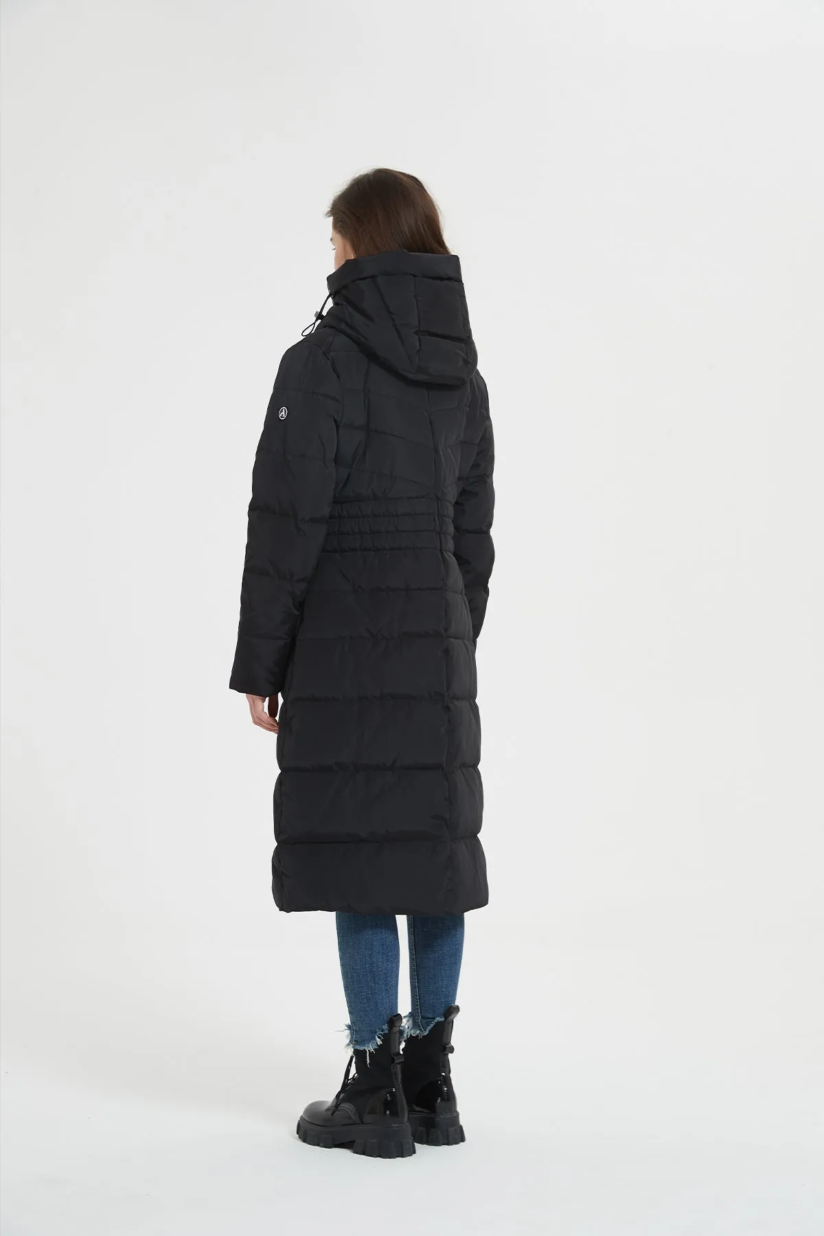 Long Puffer Coat with drop hood