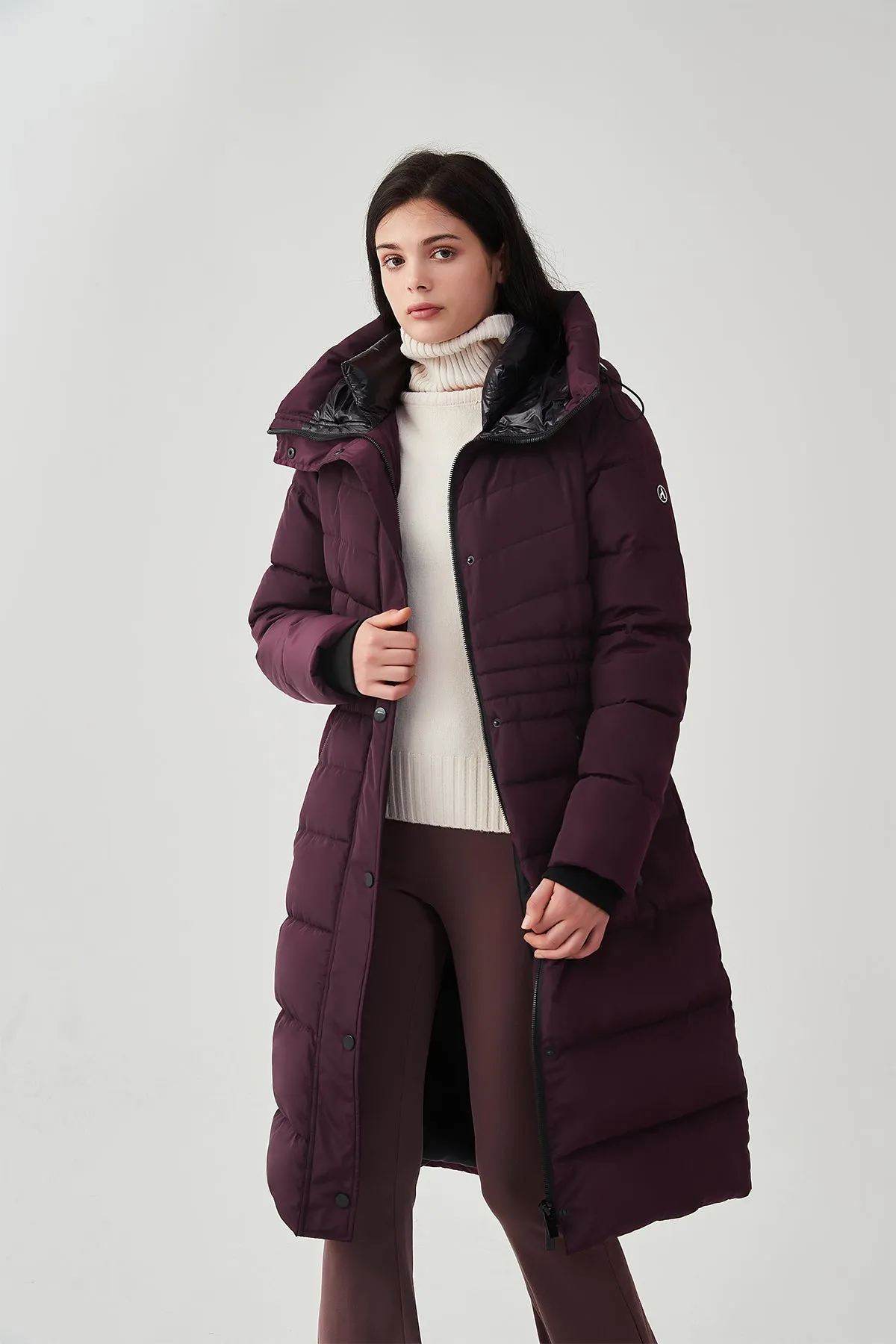 Long Puffer Coat with drop hood