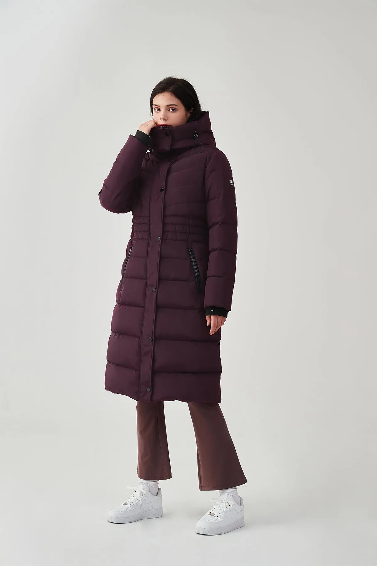 Long Puffer Coat with drop hood