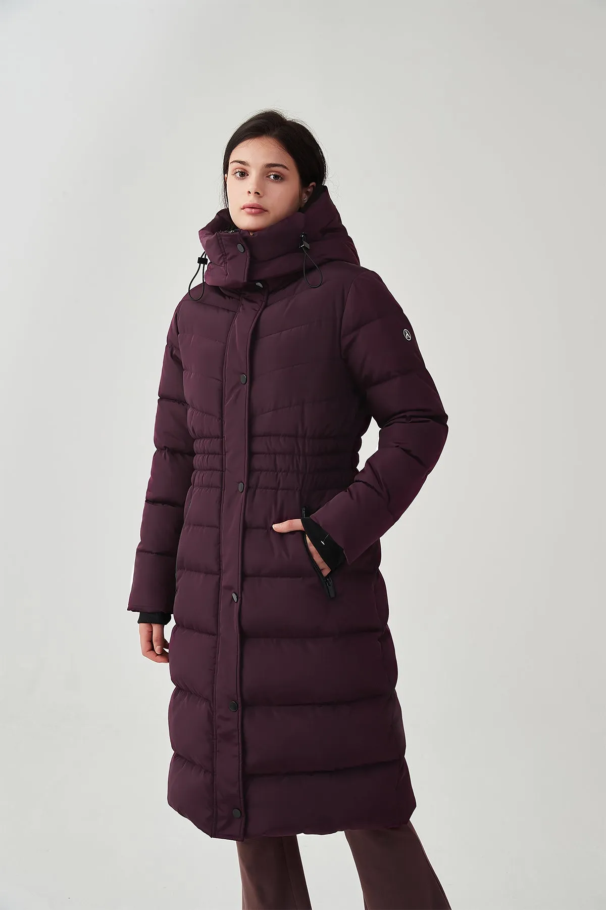 Long Puffer Coat with drop hood