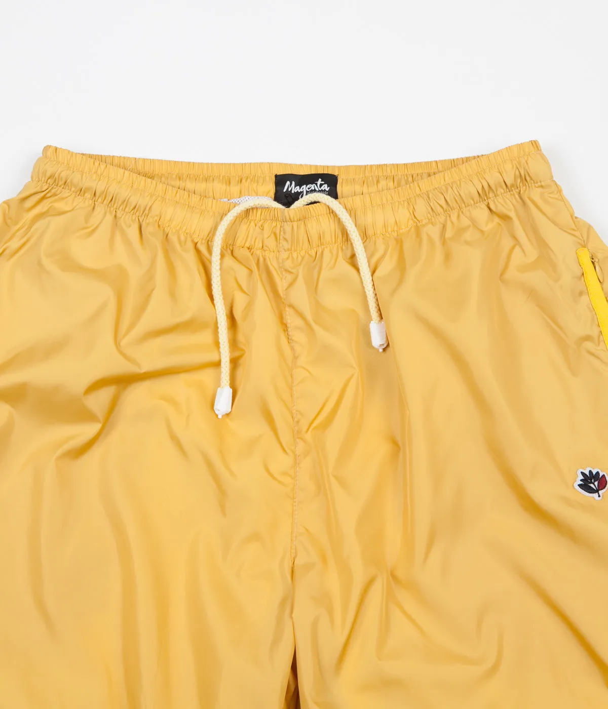 Magenta Plant Track Pants - Pale Yellow