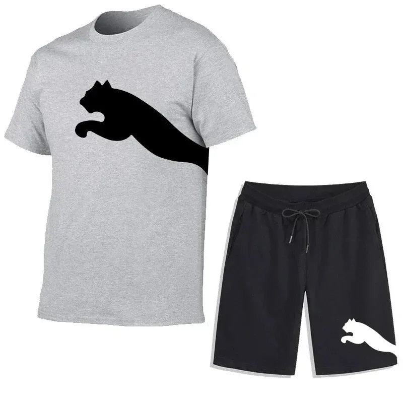 Men's Summer Mesh T-Shirt & Sweatpants Set - Casual Sportswear