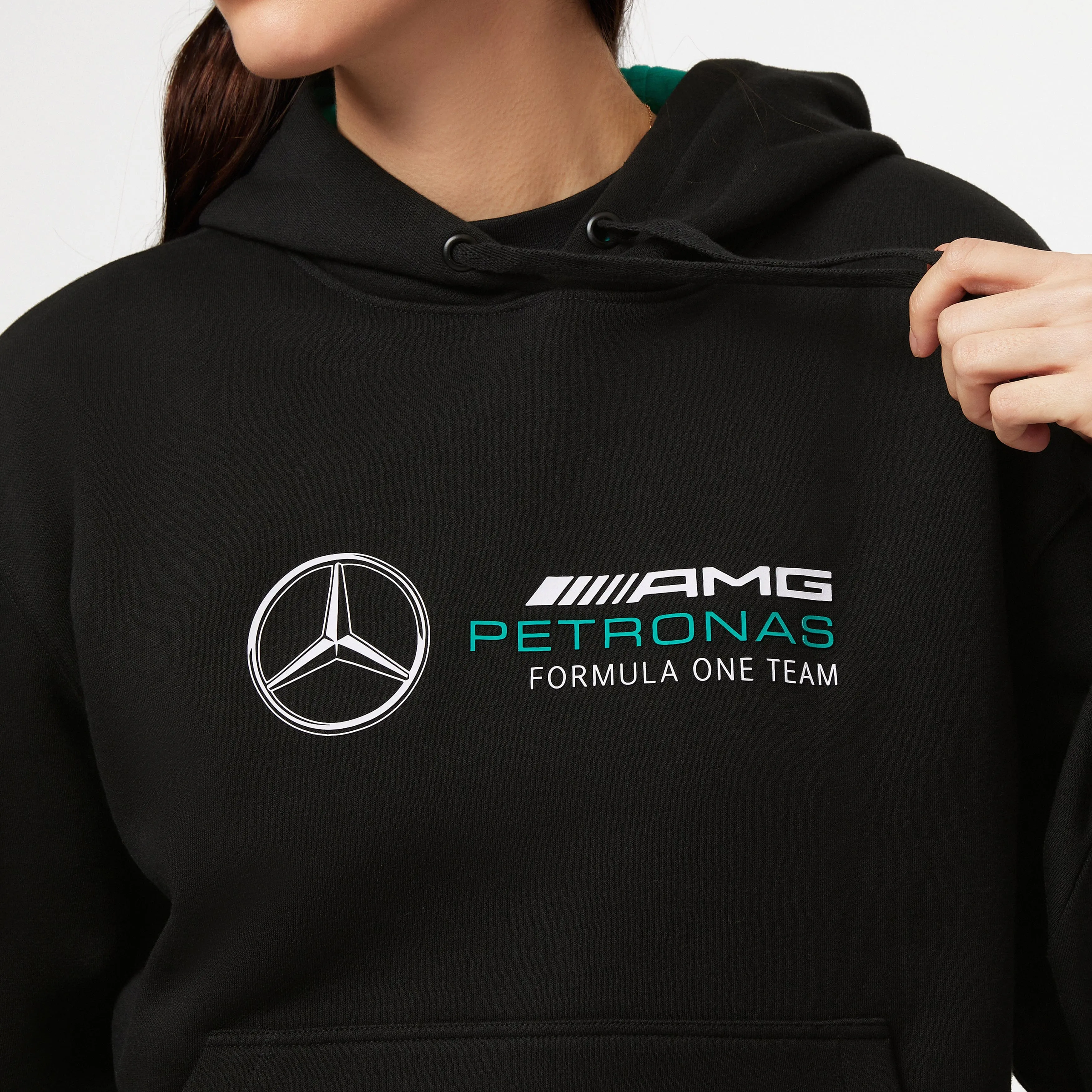 Mercedes AMG Petronas F1 Women's Oversized Hoodie - Black/White