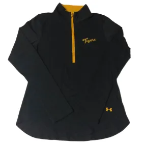 Missouri Tigers Under Armour Loose WOMENS Gray Lightweight 1/2 Zip Pullover (S)