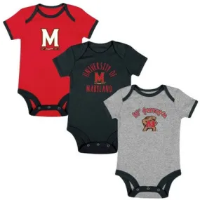 New - Kansas Jayhawks Infant Kids Pullover Bodysuit Set Of 3 Licensed Collegiate