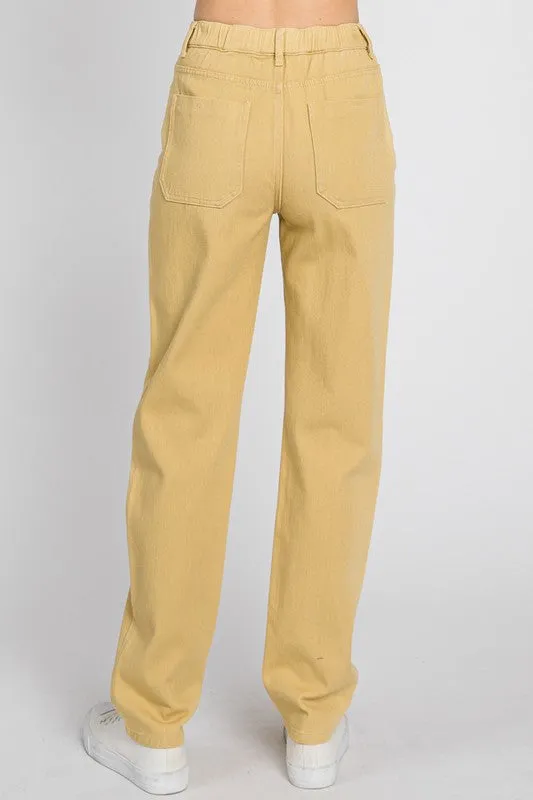 Oakley Elastic Waist Tapered Pants in Tan