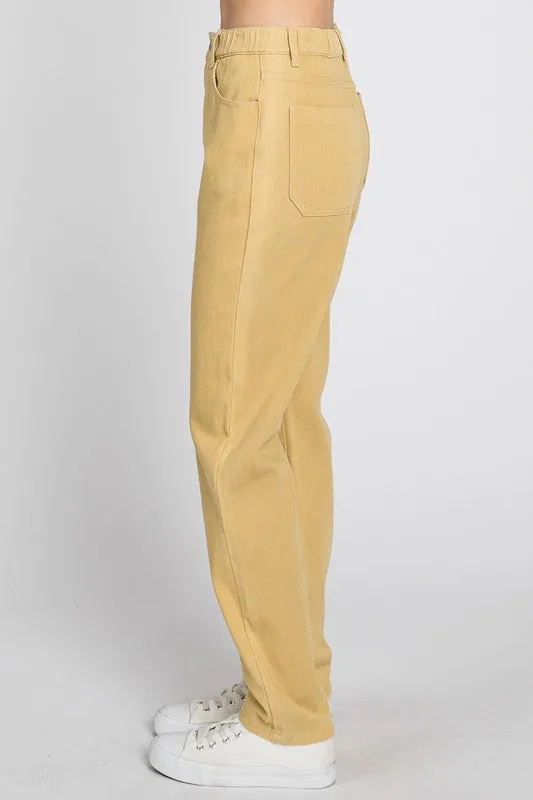 Oakley Elastic Waist Tapered Pants in Tan