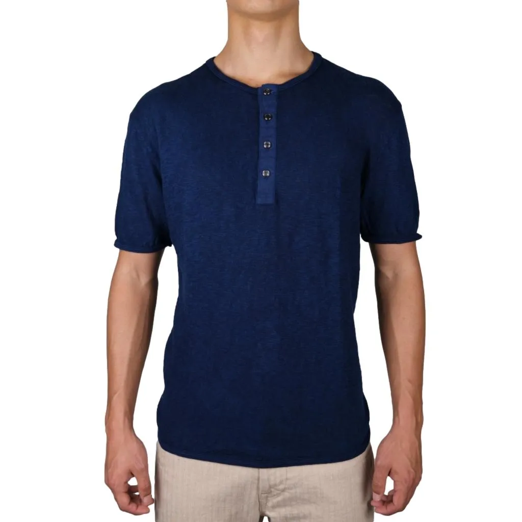 OD LW Super Slub Indigo Dyed Henley