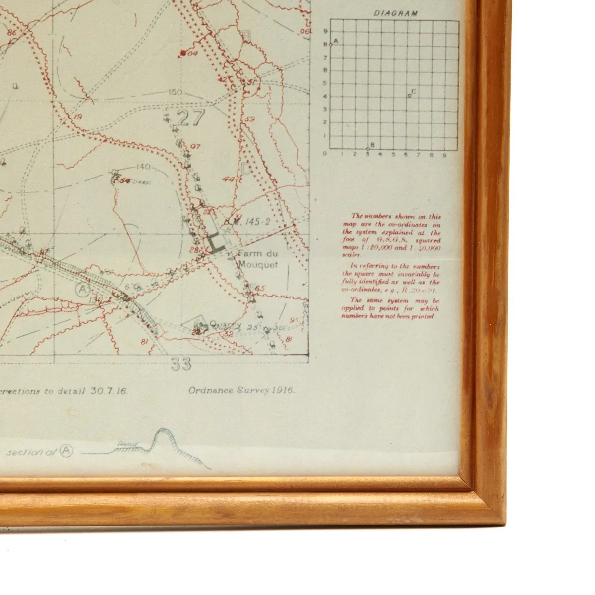 Original British WWI Trench Map Battle of Somme Beaumont-Hamel August 1916