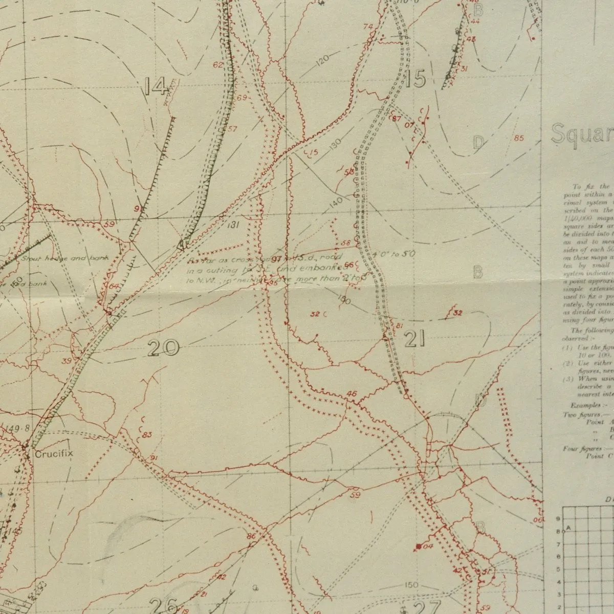 Original British WWI Trench Map Battle of Somme Beaumont-Hamel August 1916