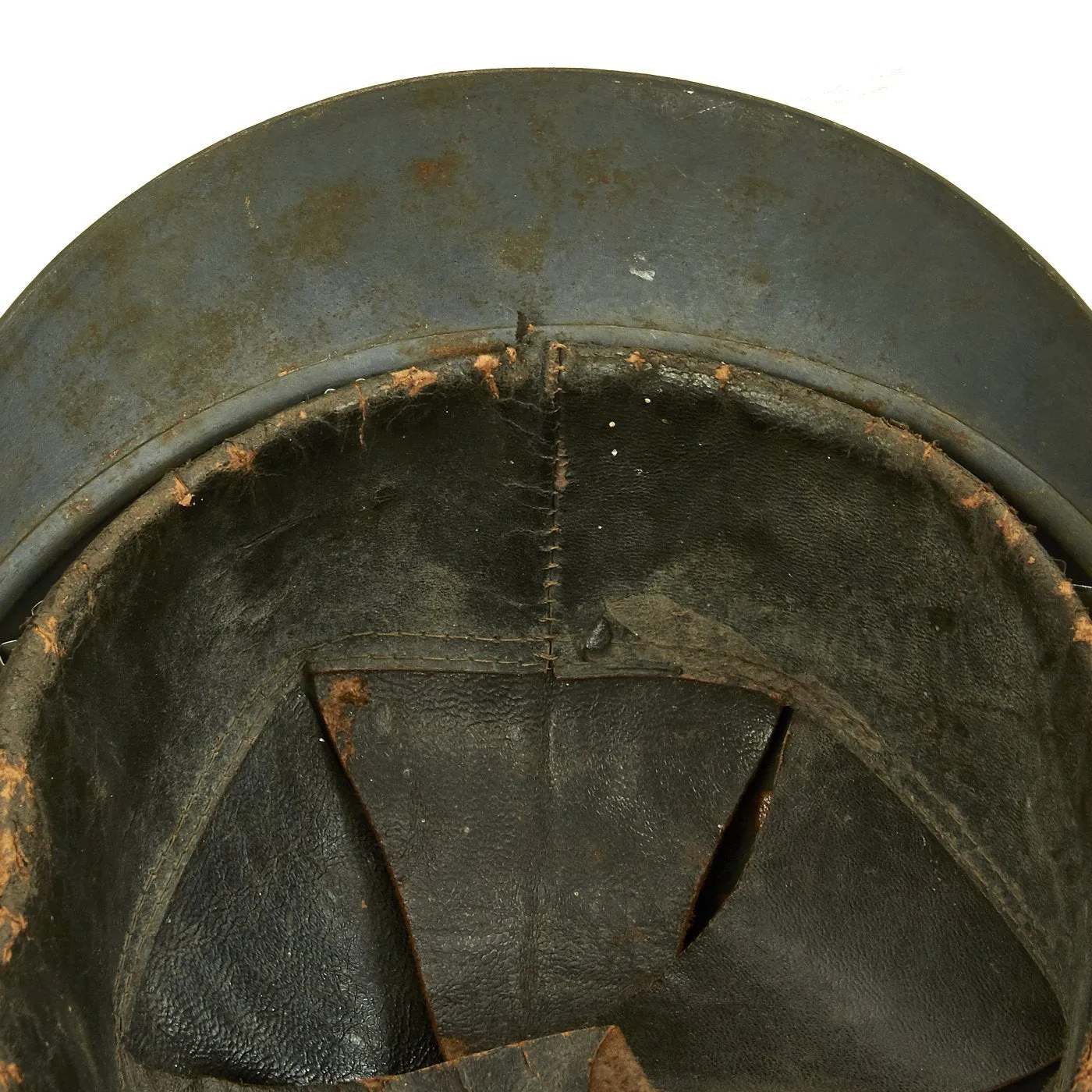 Original French WWI M1915 Adrian Mountain Trooper Chasseurs Helmet with Liner - Horizon Blue