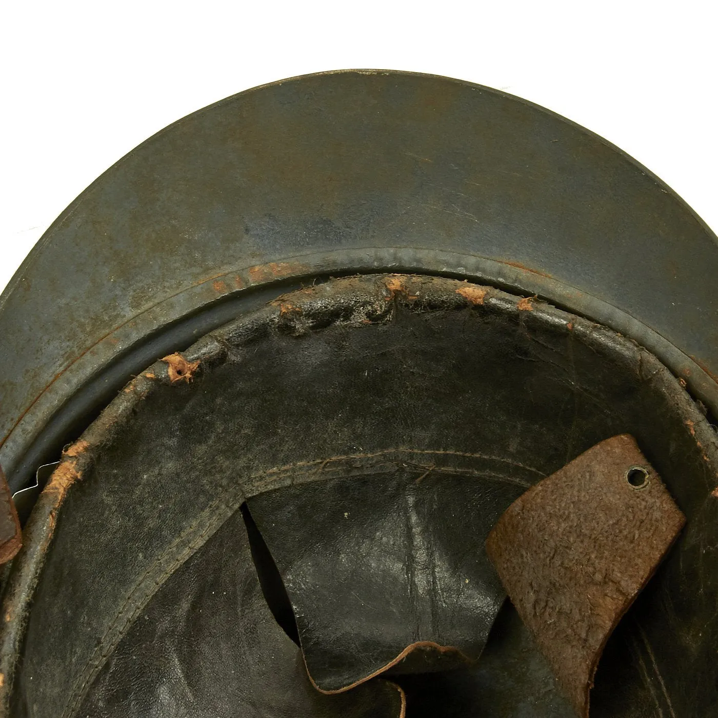 Original French WWI M1915 Adrian Mountain Trooper Chasseurs Helmet with Liner - Horizon Blue