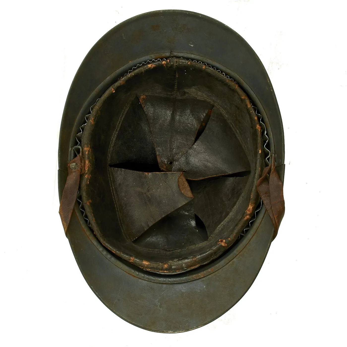 Original French WWI M1915 Adrian Mountain Trooper Chasseurs Helmet with Liner - Horizon Blue