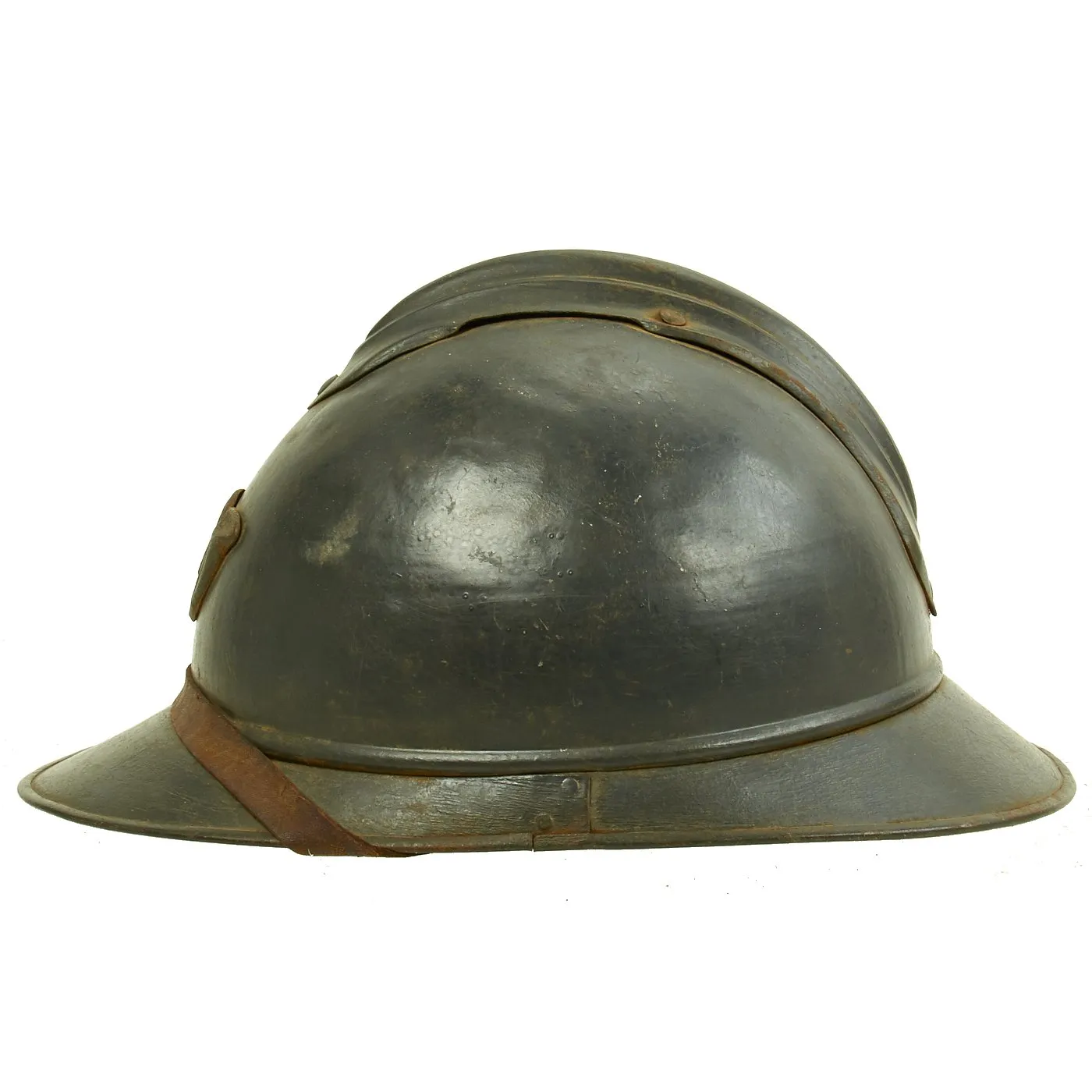 Original French WWI M1915 Adrian Mountain Trooper Chasseurs Helmet with Liner - Horizon Blue