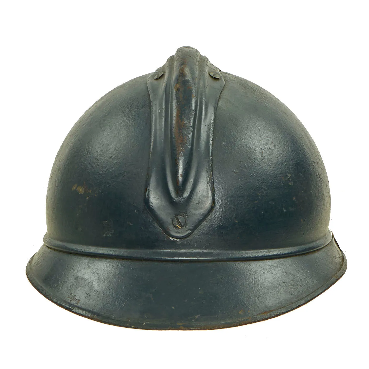 Original French WWI Model 1915 Adrian Artillery Helmet with Liner & Chinstrap - Repainted Horizon Blue