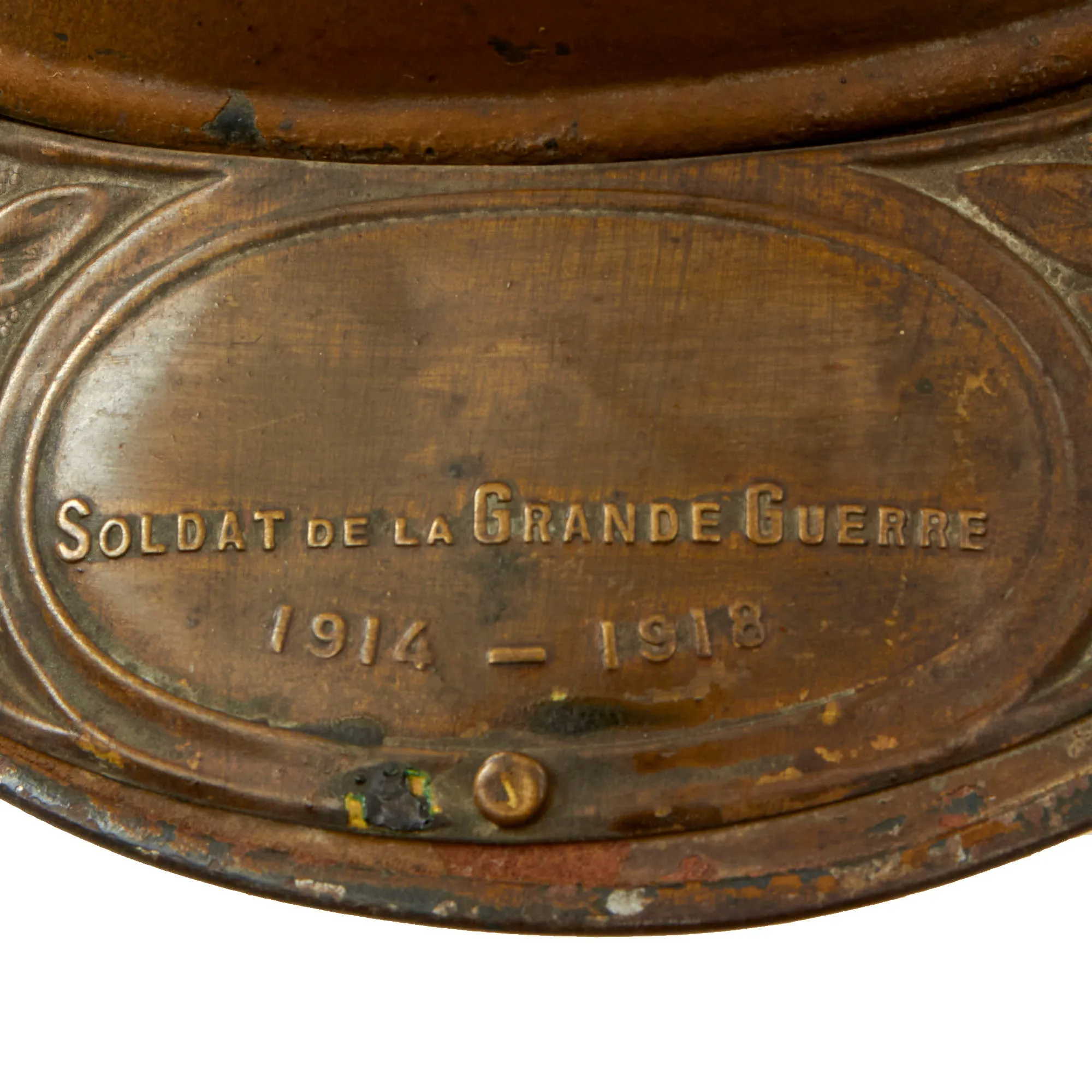 Original French WWI Zouave North African Troops M1915 Adrian Helmet with Veteran’s Plate & Liner