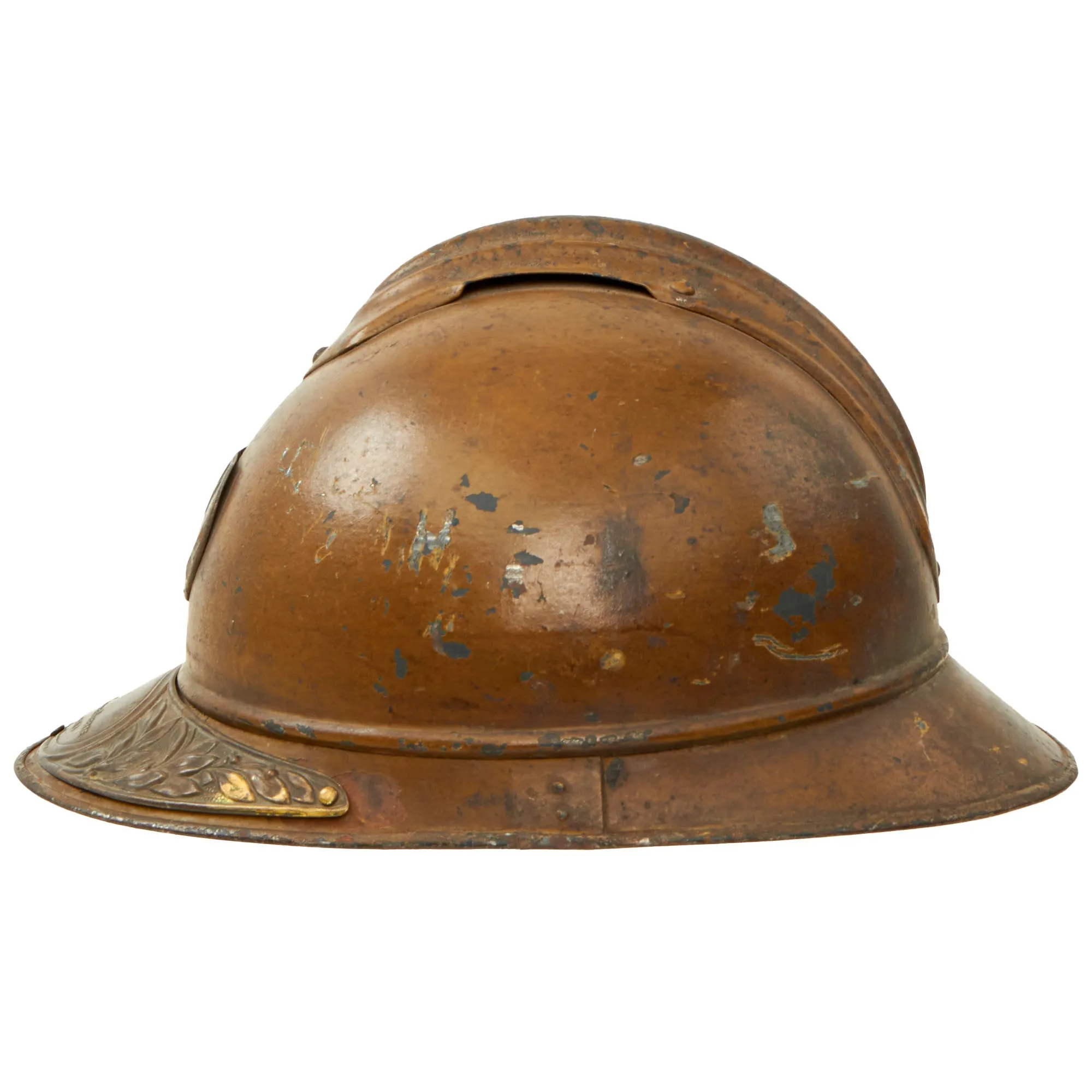 Original French WWI Zouave North African Troops M1915 Adrian Helmet with Veteran’s Plate & Liner